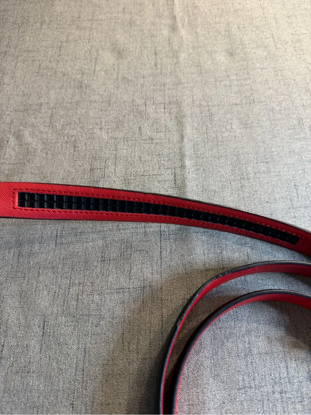 Men’s Black‎ & Red Saffiano Leather 1” Ratchet Belt Automatic Track Big Tall 52